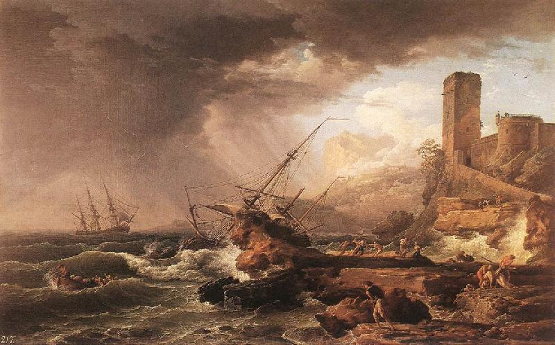 VERNET, Claude-Joseph Storm with a Shipwreck France oil painting art